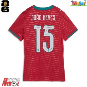 Portugal Joao Neves #15 Primera Equipación Mujer Mundial 2026 Manga Corta